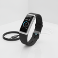 Slim smart fitness tracker watch with heart rate monitor and digital display