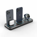 3-in-1 wireless charging pad charging smartphone, earbuds and smartwatch simultaneously