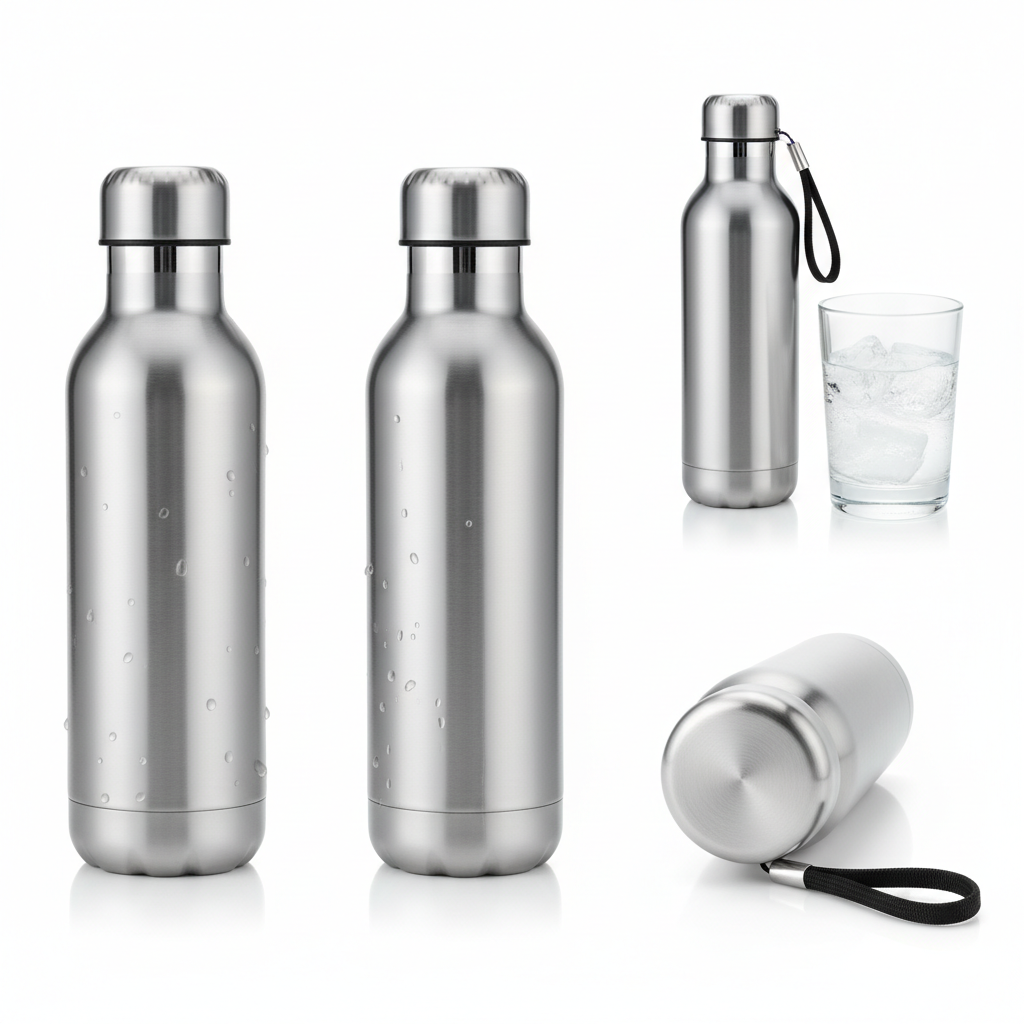 750ml stainless steel insulated water bottle with leak-proof lid and carry loop