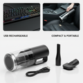 Compact cordless USB rechargeable mini handheld vacuum cleaner with attachments